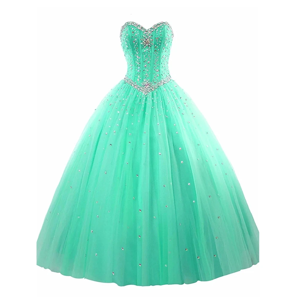 Bealegantom New Sweetheart Quinceanera abiti Ball Gown Beaded paillettes Lace Up Sweet 16 Prom Party Gown De Soiree B2024-48