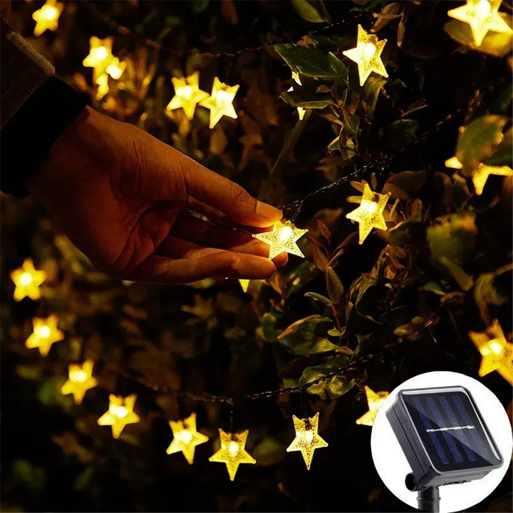 

Solar Star String Lights Outdoor Waterproof LED Fairy Lights for Christmas Patio Garden Yard Porch Wedding Birthday Decor