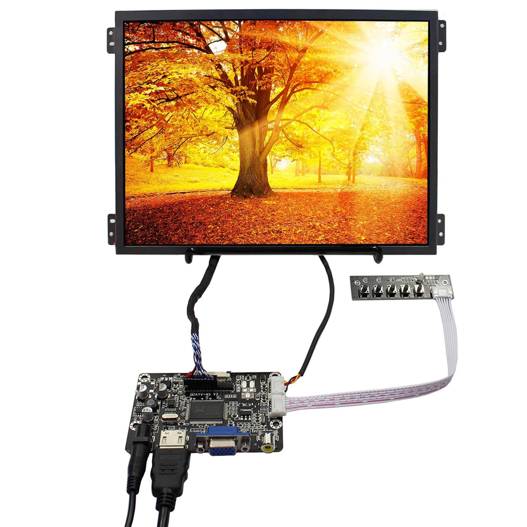 New Original HDMI VGA AV LCD Controller Board Monitor 10.4 inch 1024x768 IPS LCD LED Screen Replacement Panel 600 nit Brightness