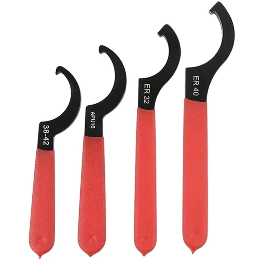 

4pcs Adjustable C Hook Wrench Set With Non-Slip Handle Nut Half Moon Wrench For Engraving Machines Clamping Nut Adjustments