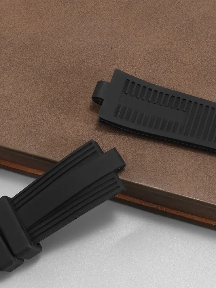 Black High Quality Dust Free Silicone Rubber Watch Strap for Bvlgari Diagono Convex Interface Men Women Waterproof Watchband