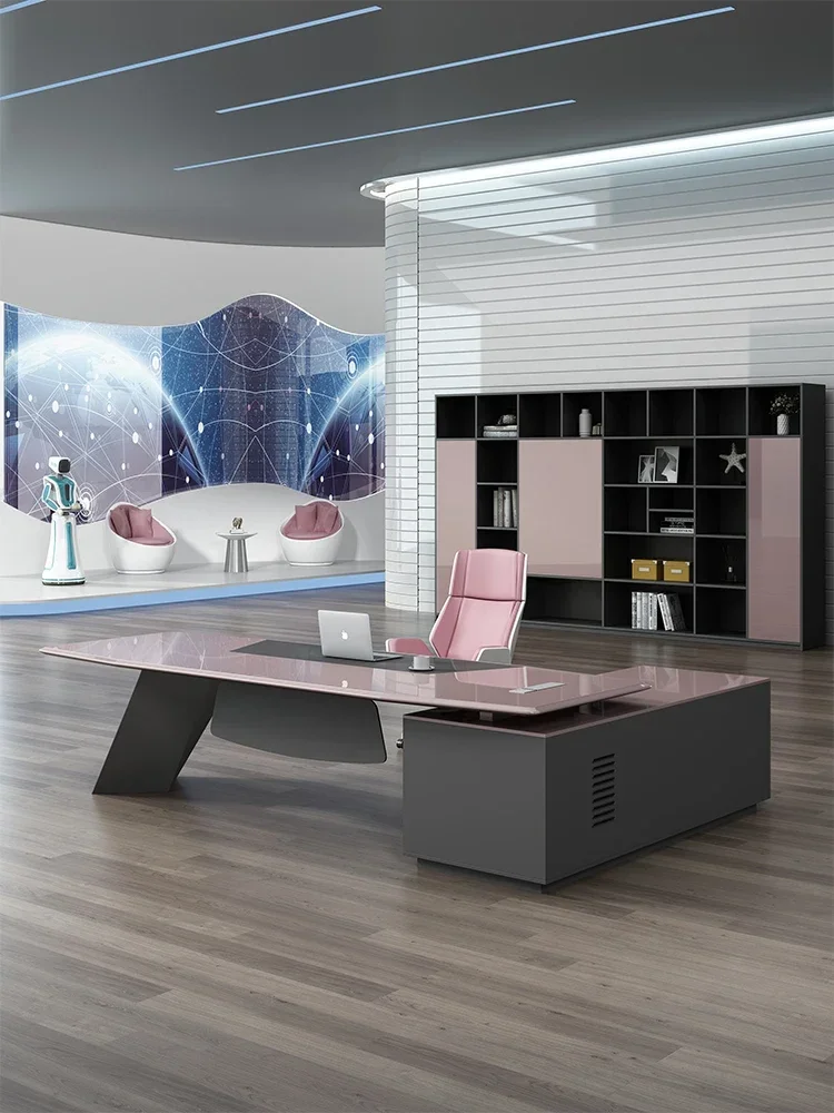 Boss Table and Chair Combination Fashion Office Desk Women's Office Furniture Single Paint Manager Executive Desk