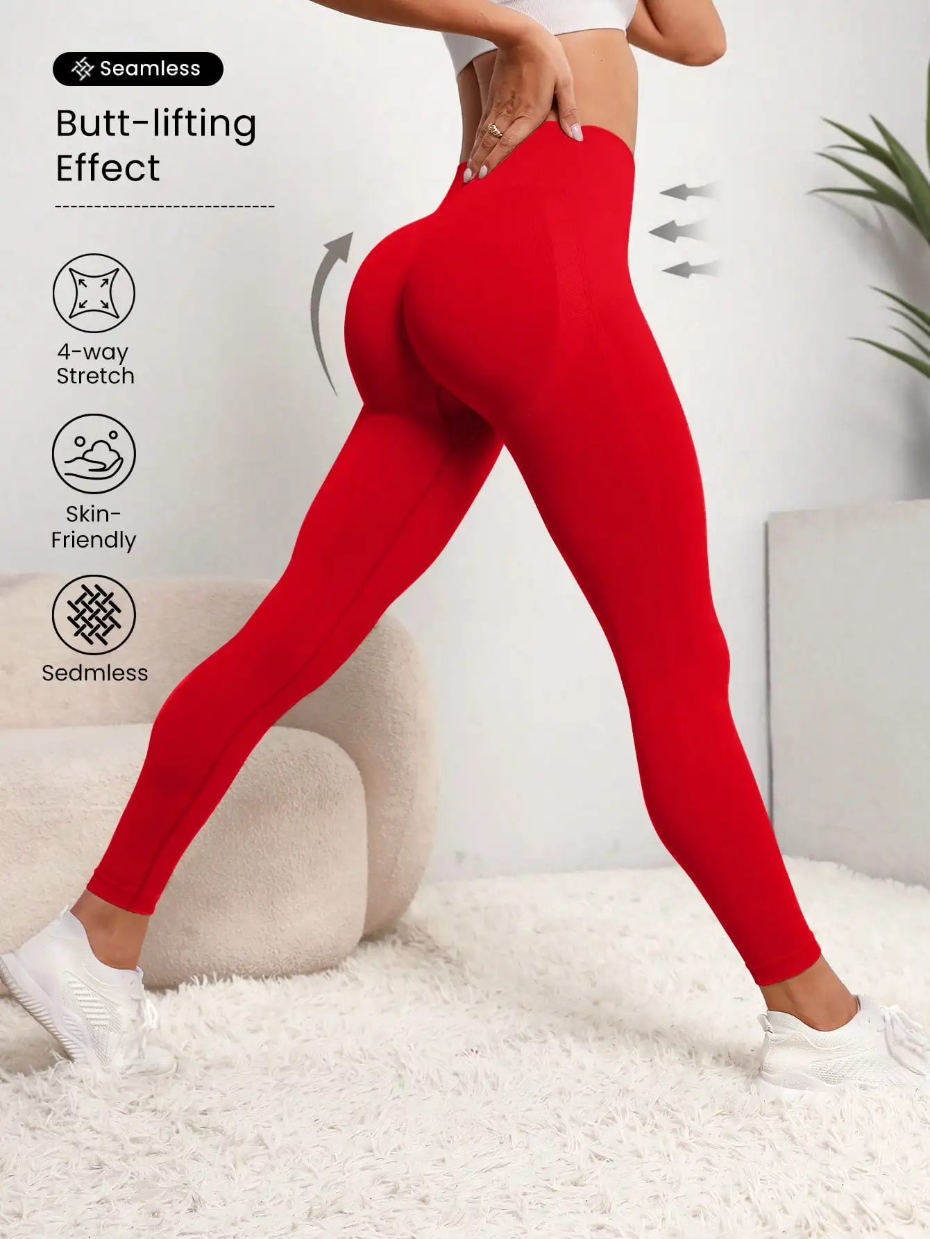 Women Scrunch Butt Lift Leggings Seamless High Waist Tummy Control Gym Workout Yoga Pants
