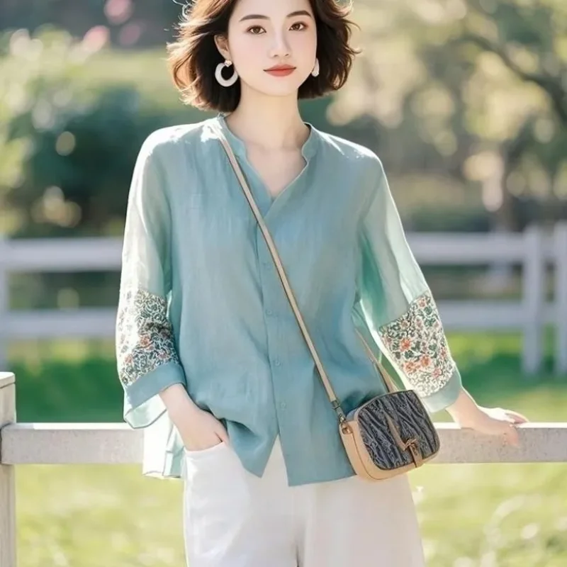 بلوزة حريرية نسائية بياقة على  - مراجعة Silk Blouse Button وسعره