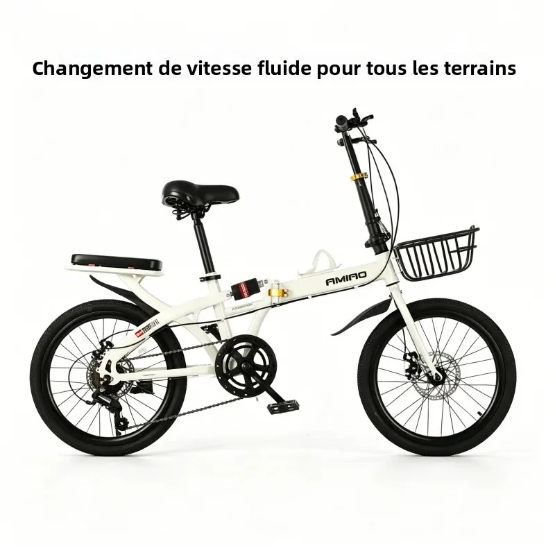 Vélo pliant ultra-léger de 20 pouces, 7 vitesses, vélo de ville portable pour adultes, hommes et femmes, vélo de marche facilement pliable