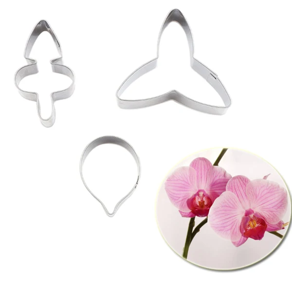 Phalaenopsis Orchid Flower Petal Veiner Silicone Moulds Fondant Scented Fondant Gumpaste Mold For Desserts Round CakeCS359