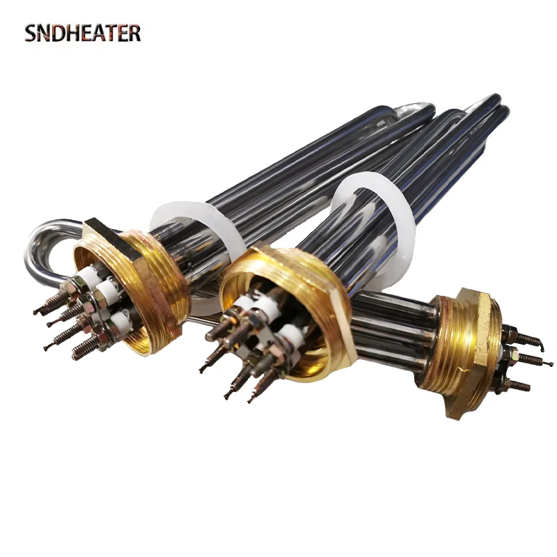 SNDHEATER 220V 380V tanque Solar elemento calefactor de agua G1 1/2 "resistencia del calentador de tubería de aceite 3KW 6KW 9KW 12KW para caldera de vapor
