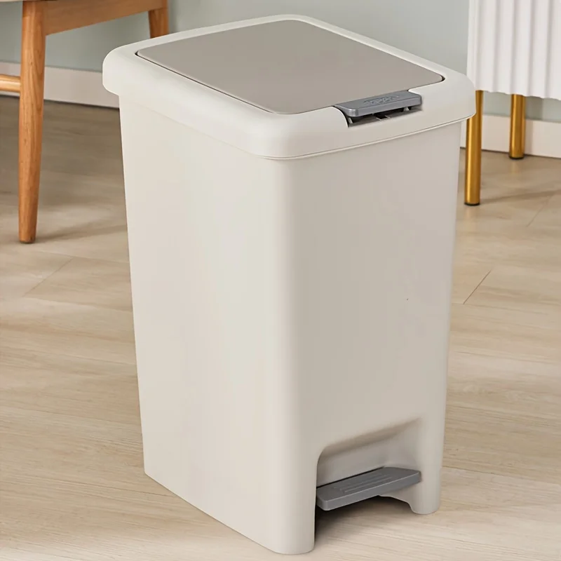 

Odor-Sealing Rectangular Foot Pedal Trash Can - Space-Saving, Easy-to-Use, and Hygienic Waste Management Solution for Office