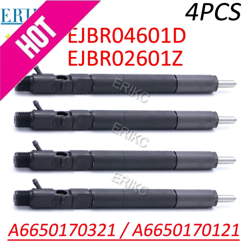 4PCS NEW EJBR04601D Common Rail Injector Assy EJBR02601Z Diesel Injection Nozzle for SSANGYONG Vehicle A6650170321 A6650170121