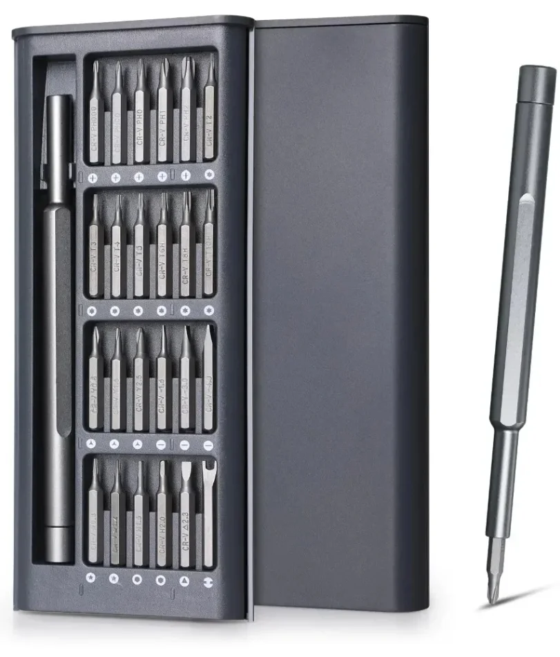 Precision Screwdriver Set 25 in 1 Screw Driver Se Hexagonal Flat Head Magnetic Screwdriver Head for iPhone PC WatchCameraGlasses