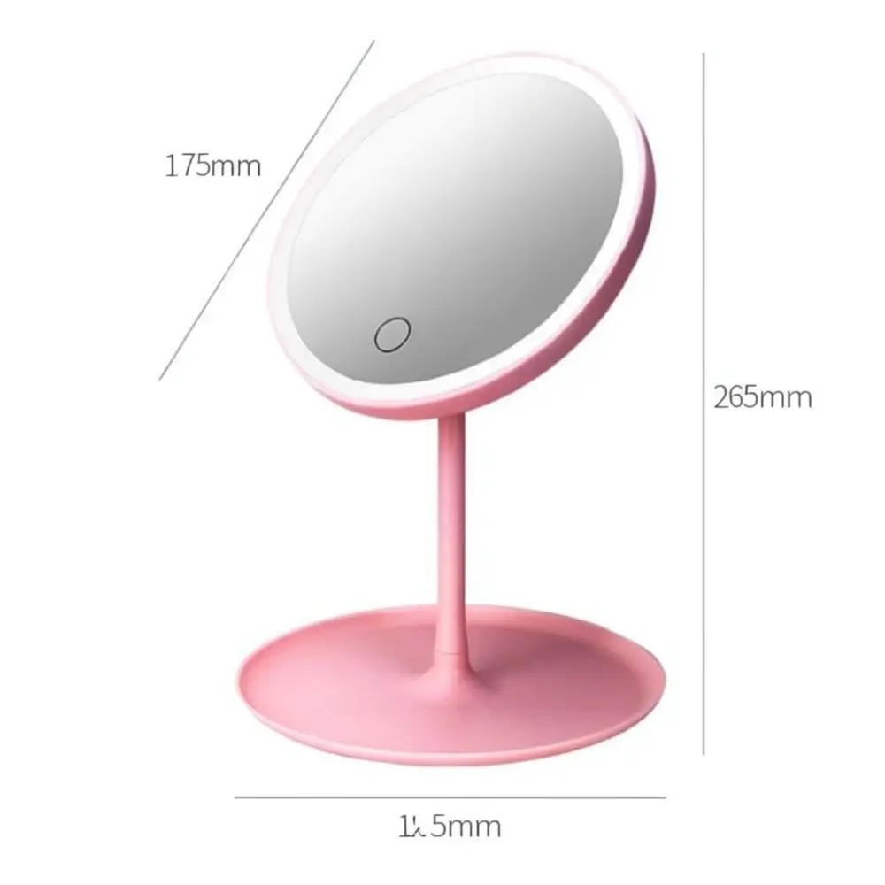 Dimmable LED Vanity Mirror Desktop Makeup Mirror With Light Modes Portable Cosmetic Mirror For Home Travel Daily Skincare Use