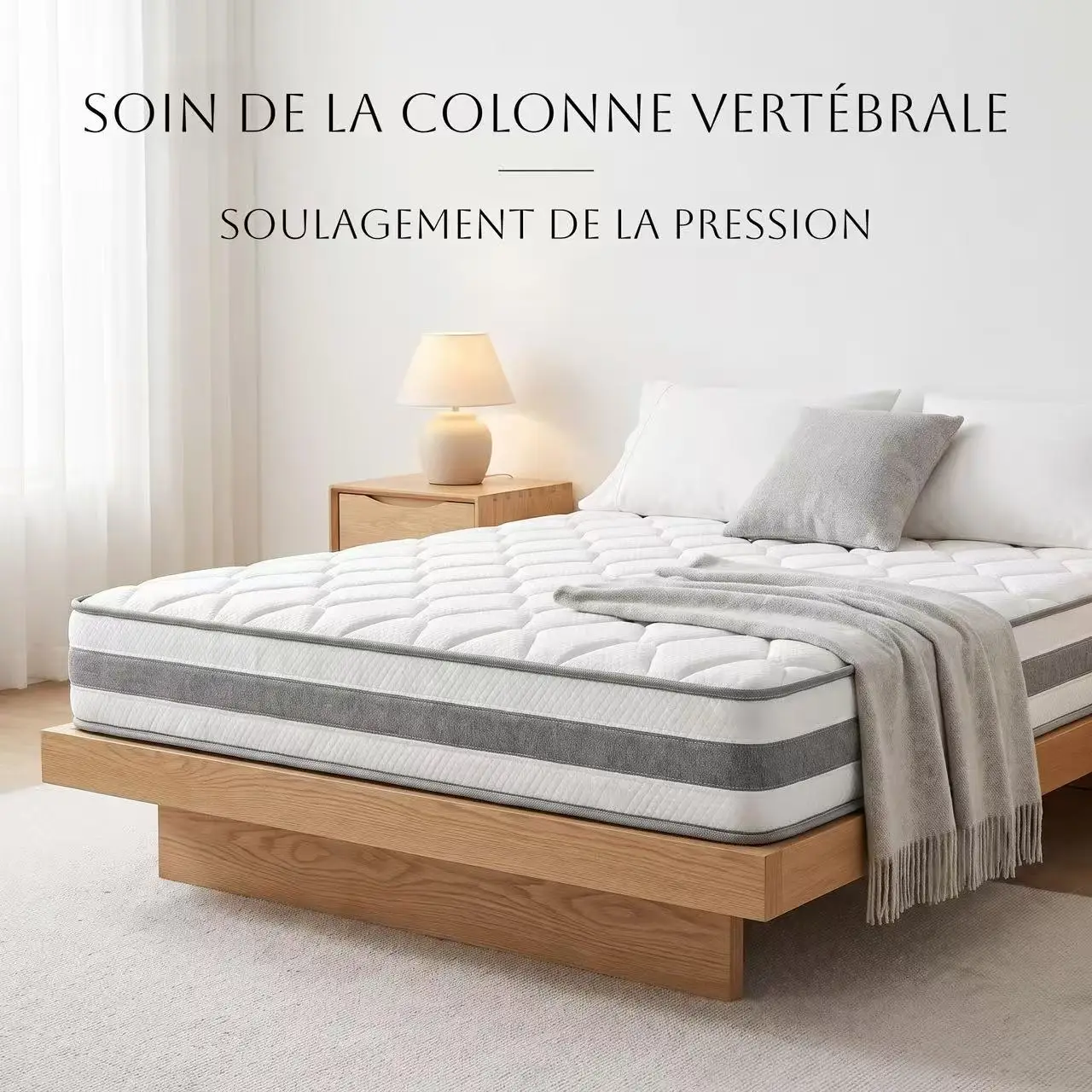 Gefederte Matratze mit Rollfederkern, mittelfeste Federkernmatratze, vakuumverpackt in einer Box für Schlafzimmer und Gästezimmer