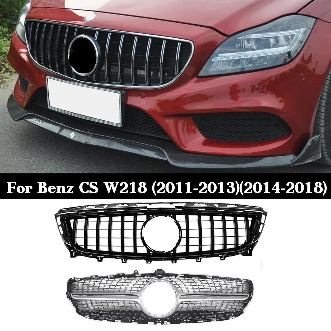 

Для Mercedes-Benz CLS W218 передний бампер с алмазной гоночной решеткой, Стайлинг автомобиля GT Panamerican, решетка, аксессуары для подтяжки лица 2011-2018