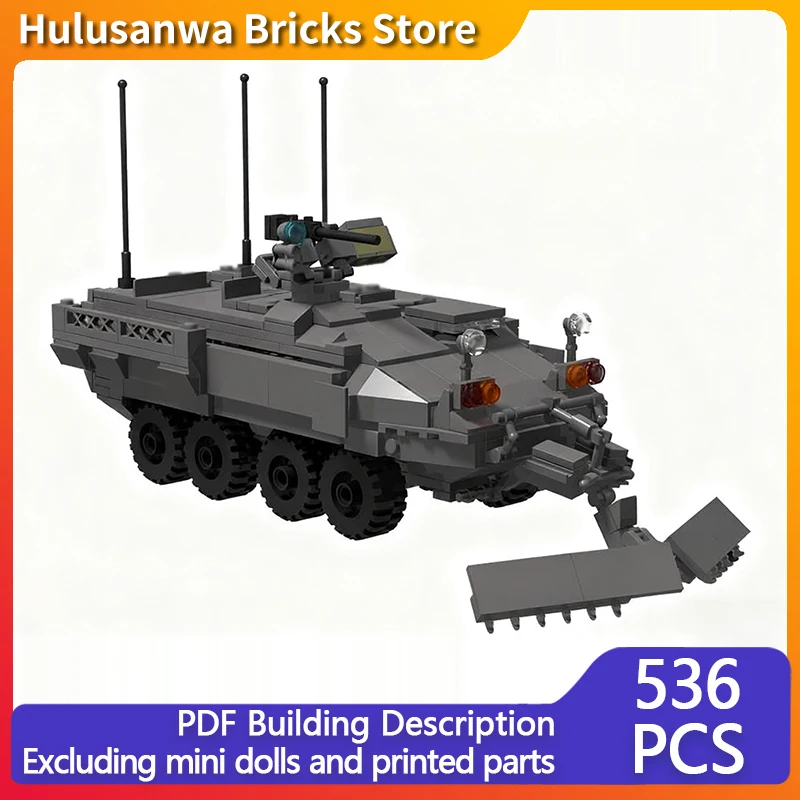 

Stryker Interim Модель бронеавтомобиля MOC Строительные кирпичи Военное оборудование Модульная технология Подарки Праздничная сборка Детские игрушки