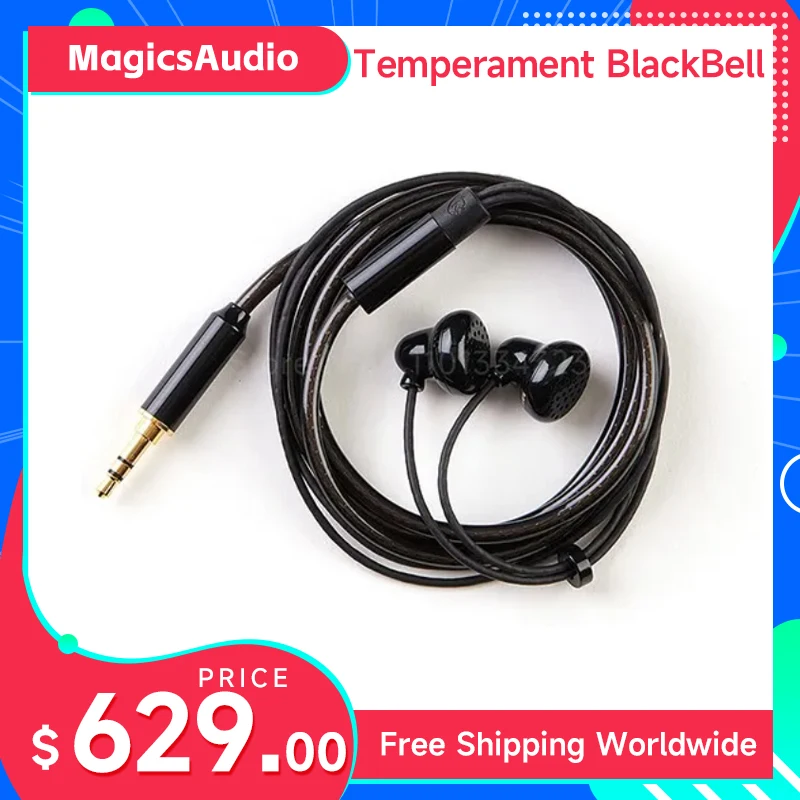 

Temperament BlackBell Flagship Flat Earbud In-ear HIFI 16mm Dynamic Driver Headset Ksearphone