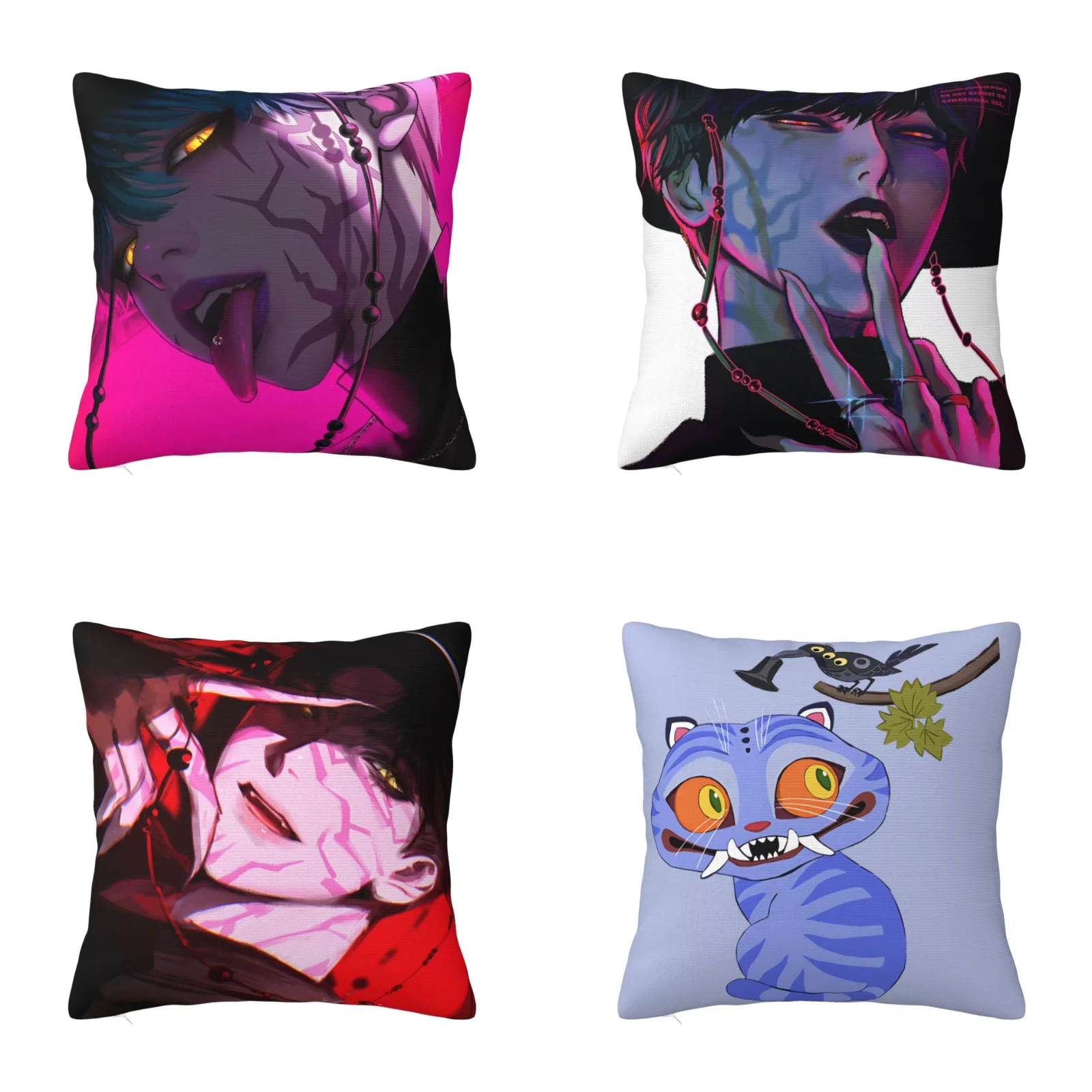 

Pillow Cover Anime KPop Demon Hunters Manga Cushion Cover Retro Trendy Pillow Case For Wedding Party Home Decor Pillowcases