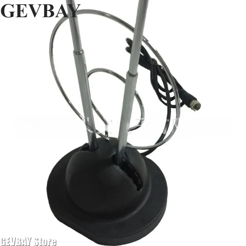 Indoor Dual Loop Rabbit Ear HD Digital TV Antenna VHF UHF 45-860MHz HDTV Signal Receiver Television Aerial