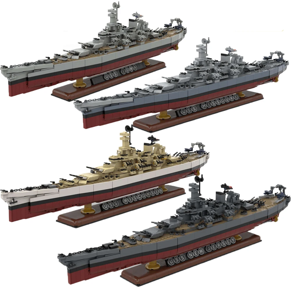 

WW2 Military MOC 1:400 Scale USS Iowa Class Battleship Model DIY creative ideas high-tech Child Toy birthday Gift warship Blocks