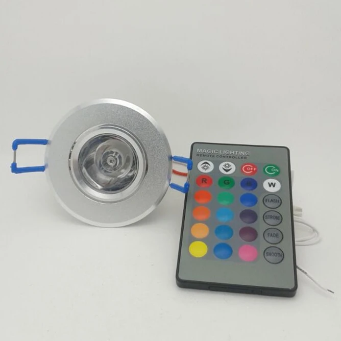 3W RGB LED Ceiling Down Lights Recessed LED Downlight Red Blue Green AC85-265V Aluminum Ceiling Lamps with Driver