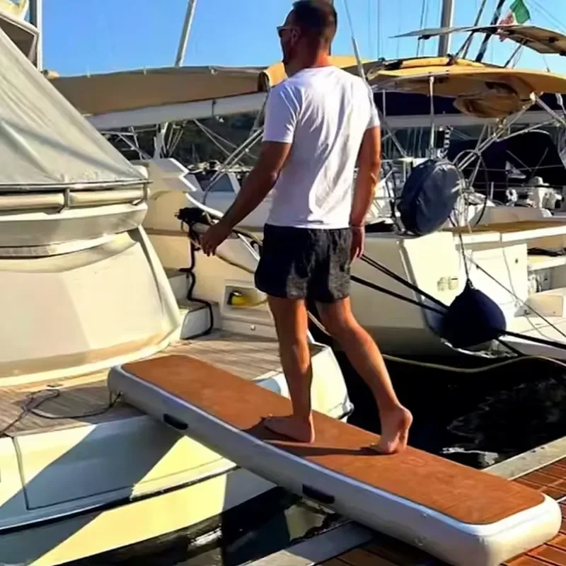 Inflatable Gangway for Boats & Docks - Non-Slip Floating Walkway Ramp for Easy Boarding, Swimming Platforms & Water Access