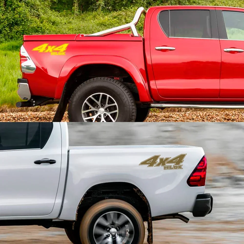 2 قطعة/المجموعة سيارة الخلفي الباب الخلفي الجانب ملصقات لاقط 4x4 قبالة الطريق إلكتروني غطاء الرسم ملصق حائط من الفينيل اكسسوارات السيارات لتويوتا هايلكس #2