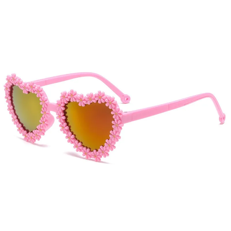 2026 Neue Herzförmige Kinder-Sonnenbrille Schillernde Farben Modischer UV400-Schutz Outdoor-Sonnenbrille für Kleinkinder Mädchen Jungen – Detail 6