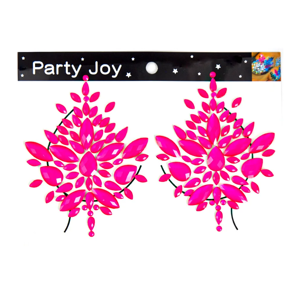 

New Role Play Face Fluorescent Rhinestone Stickers Acrylic Performance Makeup Breast Pasties