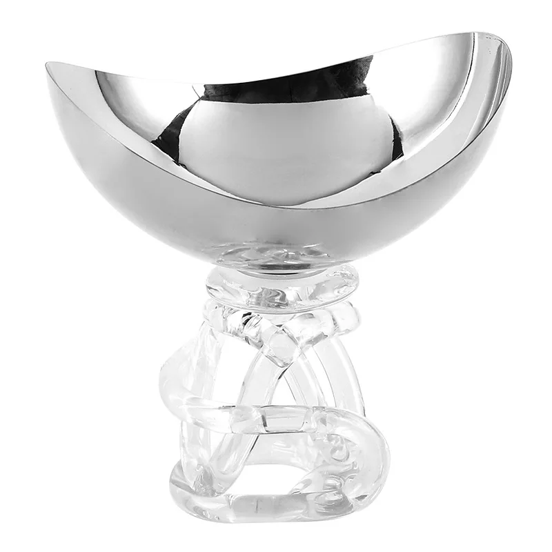 Abstract twisted glass base ingot shape fruit plate ornament model room hotel villa club snack dried fruit bowl