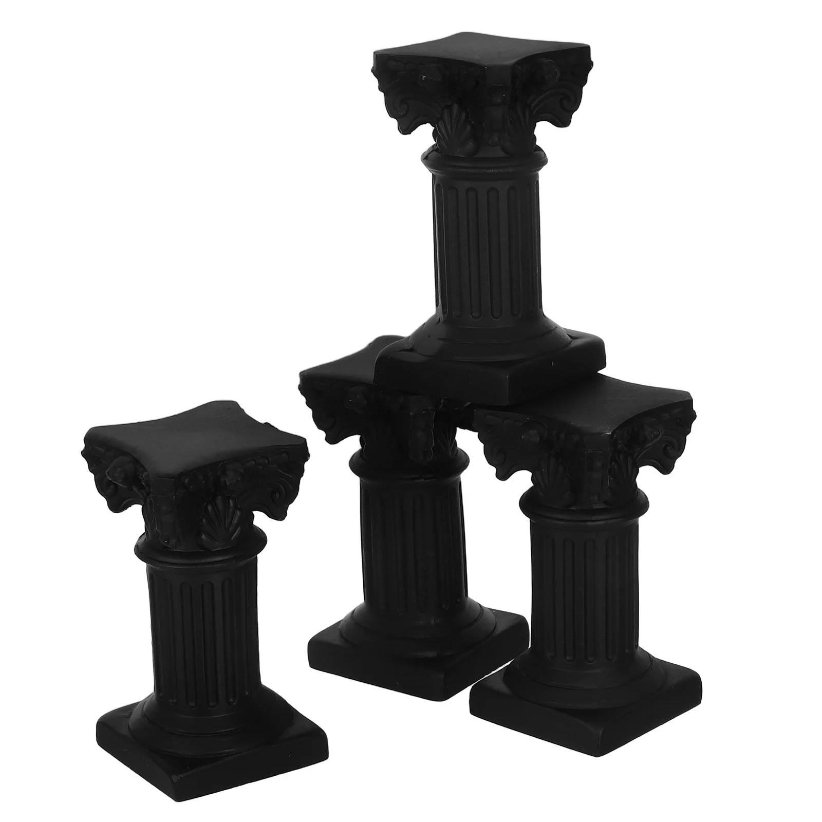 

4Pcs Mini Roman Pillar Set Resin Column Stand for Festive Dining Table Wedding Decoration Classical Home Art Piece