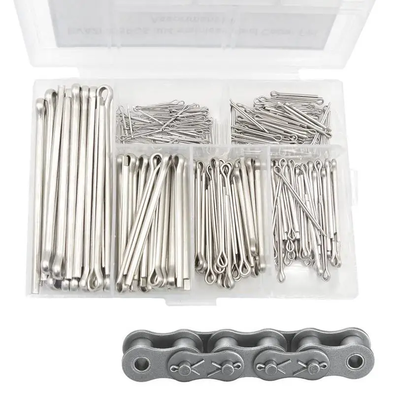 Large Cotter Pin Assortment Kit 230Pcs 6 Sizes Clip Key Fastener Fitting Assortment Kit 6 Sizes Straight Hairpins Holds Pins Or