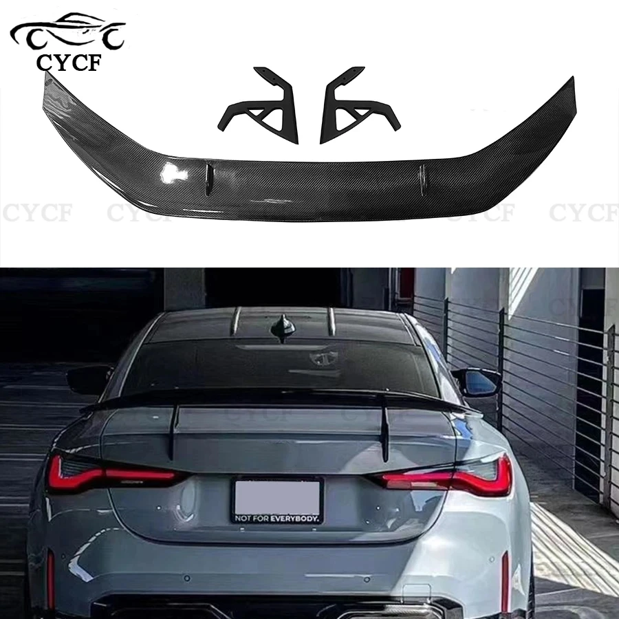 

For BMW M3 M4 G80 G82 G83 A Style 2021+ Carbon Fiber Spoiler Tail fins Car Rear Trunk Spoiler Wing Shunt upgraded body kit