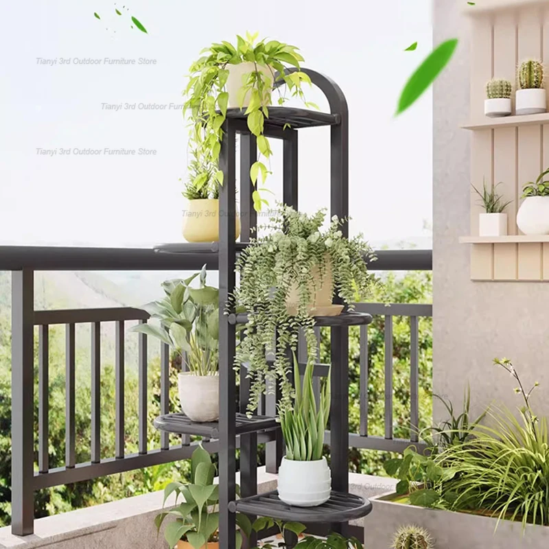 Nordic Originality Plant Shelves Floor Type Iron Art Flower Shelf Indoor Plant Shelves Balcony Pot Hanger Furniture Soporte FYPS