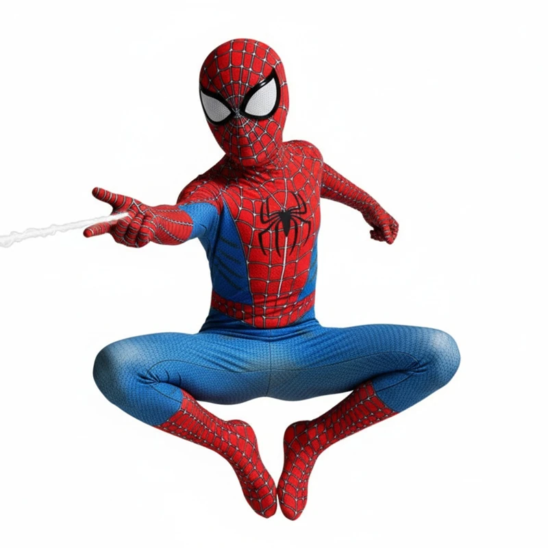 

High Quality Remy Superhero Spider Mask Costume Halloween CharacterJumpsuit Holiday Performance Wear Birthday Party