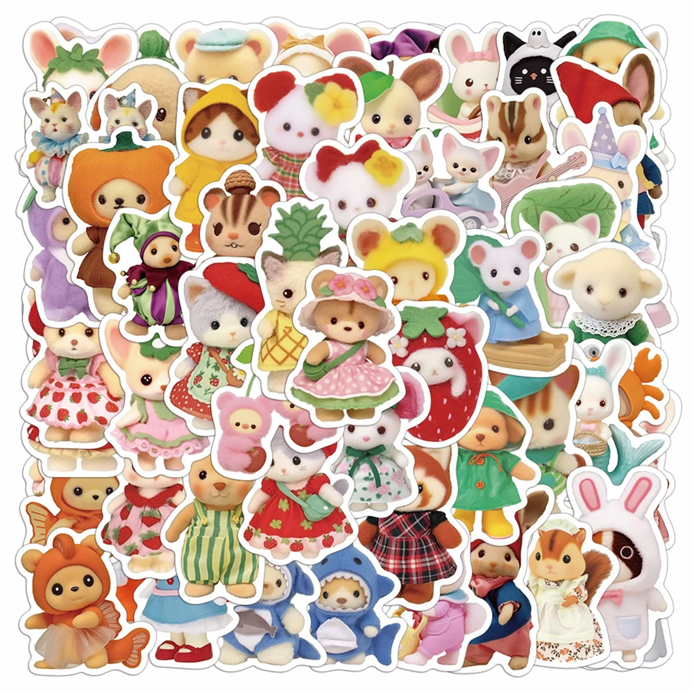 

10/30/60pcs Cute Fruit Critter Animal Graffiti Stickers DIY Phone Case Notebook Suitcase Bike Kawaii Cartoon Decals Decoration