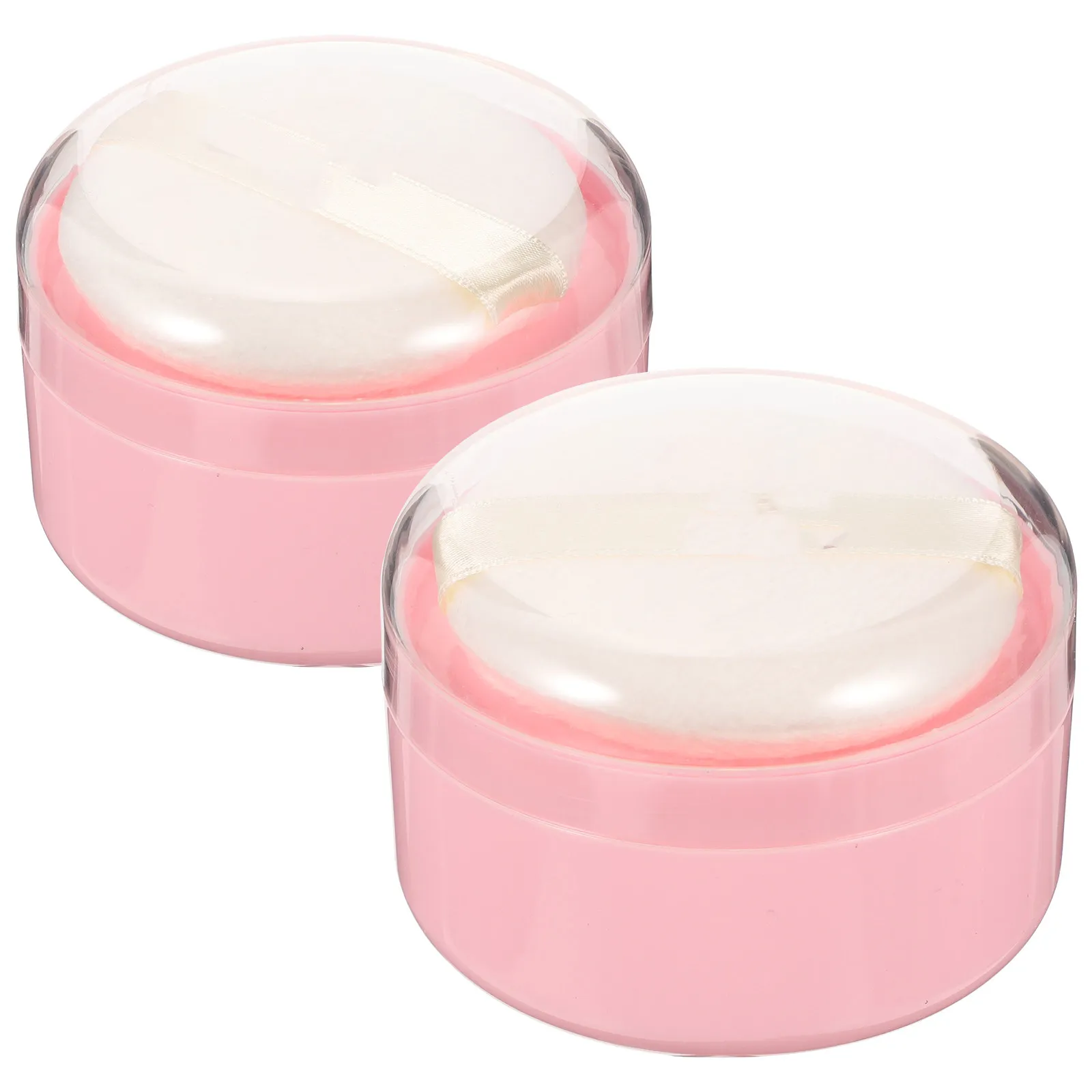 Body Powder Puff Containers 2 Pack Portable Loose Powder Dispenser Boxes with Soft Puffs for Travel Adults