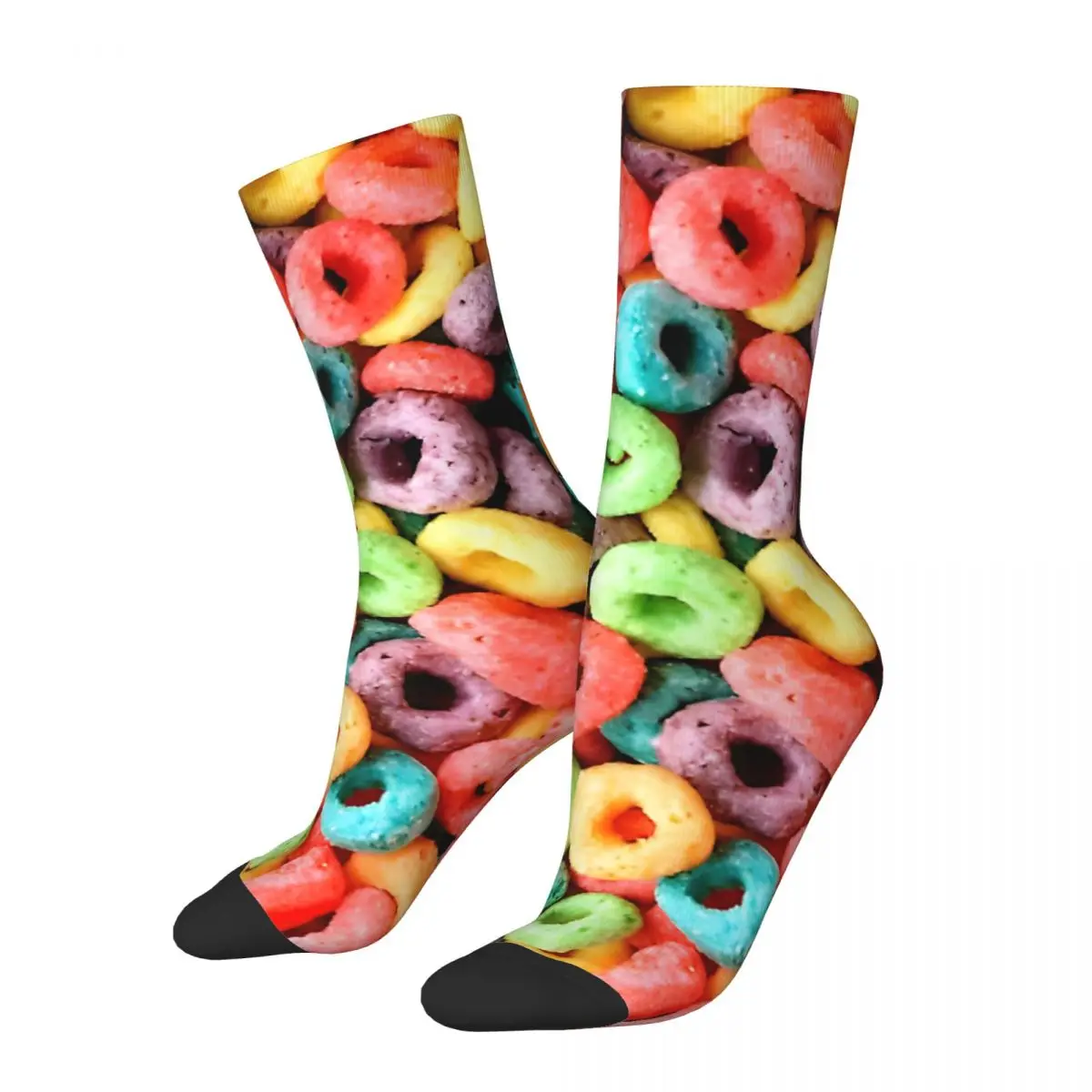 Crazy compression Fruit Loops! Sock for Men Harajuku Seamless Pattern Crew Sock Novelty