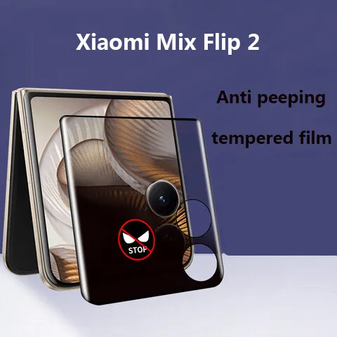 

Антишпионское конфиденциальное полное покрытие из закаленного стекла для Xiaomi Mix Flip 2, Xiaomi Mix Flip 5G, защитная пленка для экрана