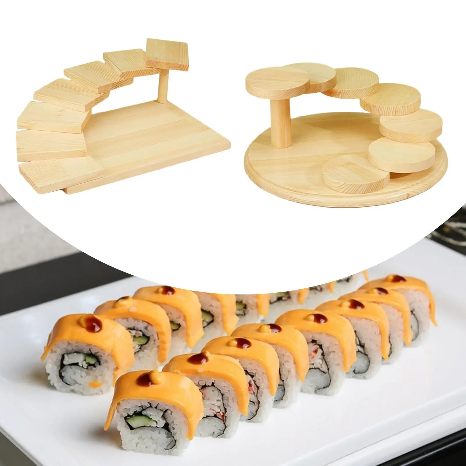 Sushi Serving Tray Decorative Japanese Sushi Plate Multipurpose Wooden Sashimi Stand for Home Picnic Party Christmas Wedding