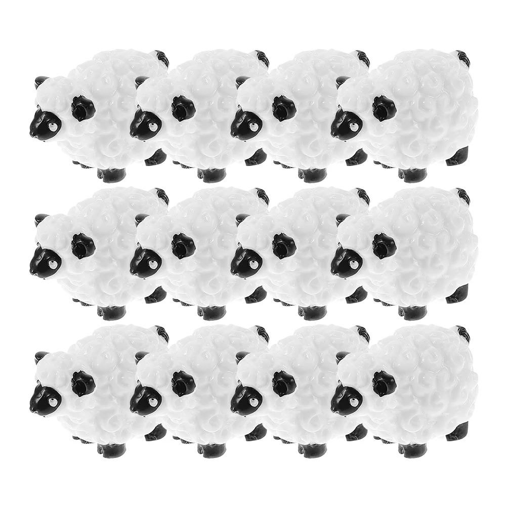 

20pcs Micro Landscape Ornament Resin Lamb Figurines Cute Animal Garden Decor Mini Sheep Goat Statues Lawn Decoration