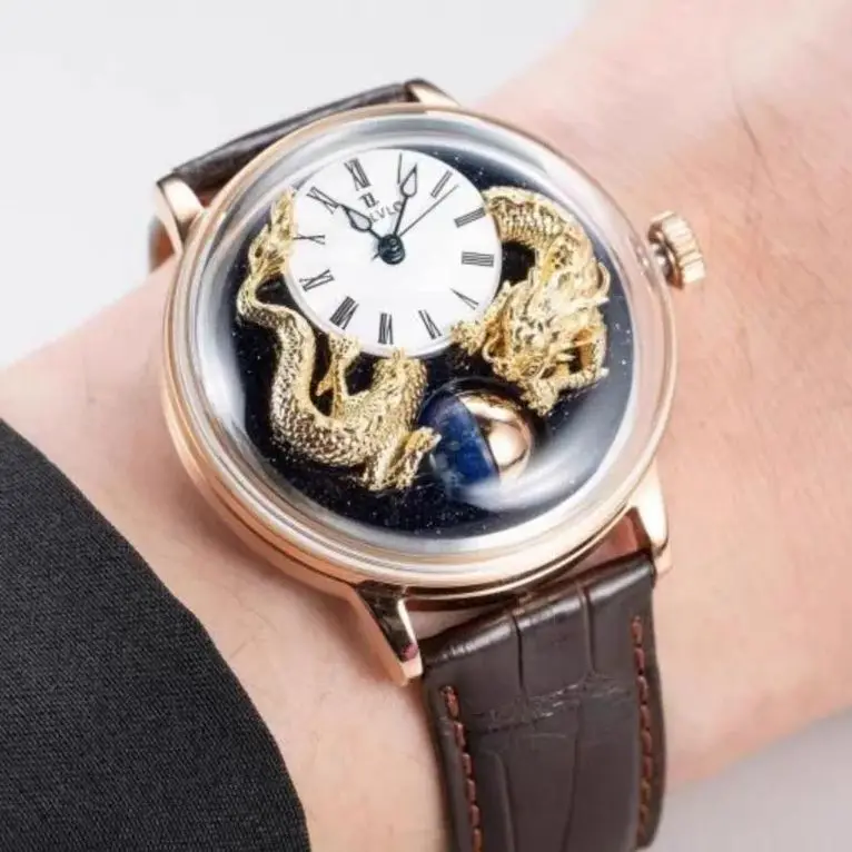 

OBLVLO Men Automatic Watch Luxury 42MM Mechanical Wristwatch Luminous 50m Waterproof Sapphire Rotatable 24 Hours Ball Dial