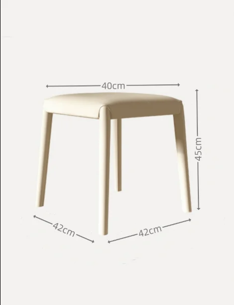 Banco de mesa de jantar empilhável estilo creme francês italiano designer de casa minimalista banco quadrado sem encosto