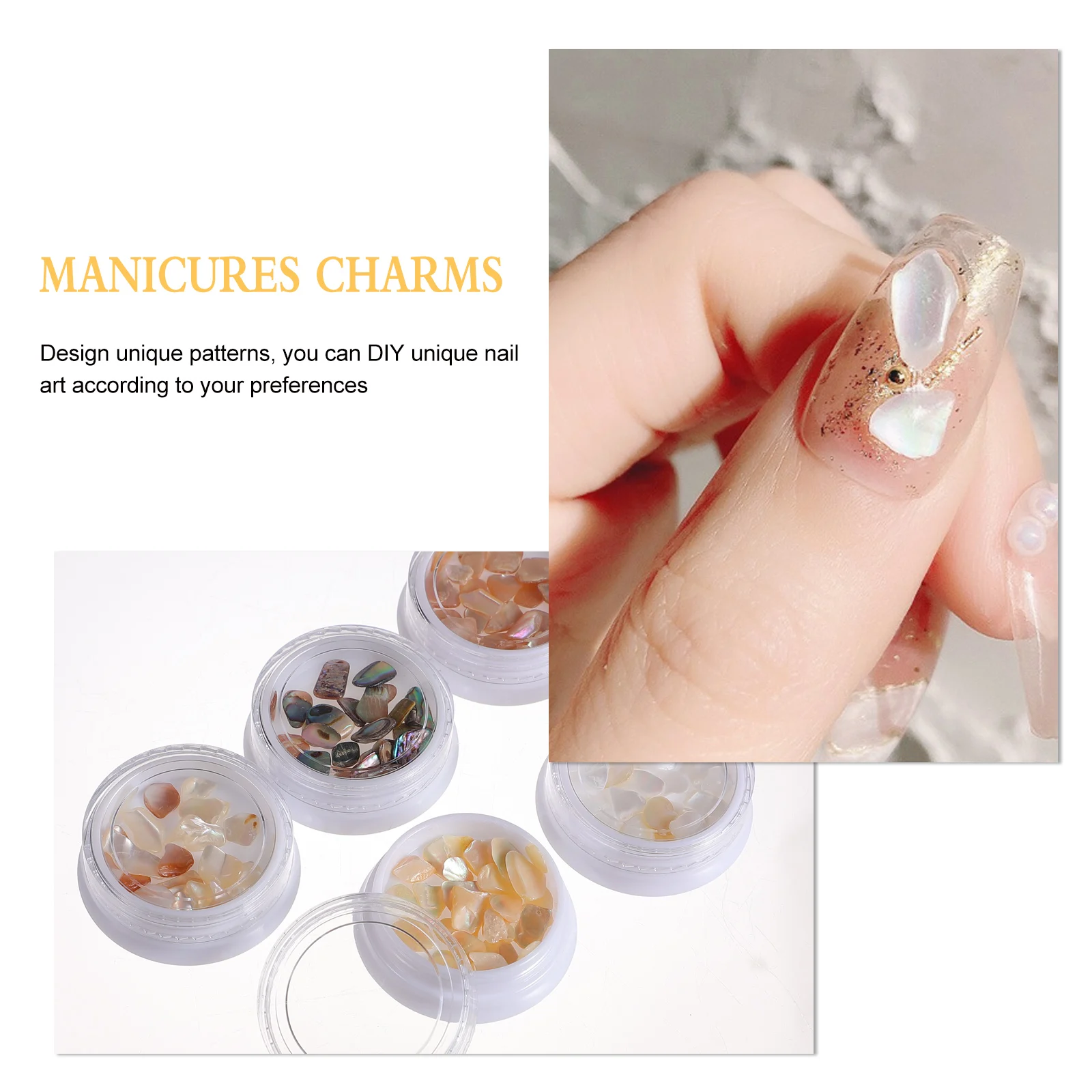 5 Pcs Nail Embellishments DIY Decor Manicures Decoration Decals Glitter Stickers