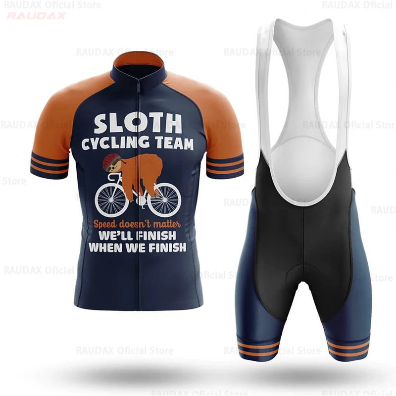 

Men's Cycling Jersey Set 2022 Sloth Team Bicycle Cycling Clothing Ropa Ciclismo Mountain Bike Summer Breathable Bib Shorts Set