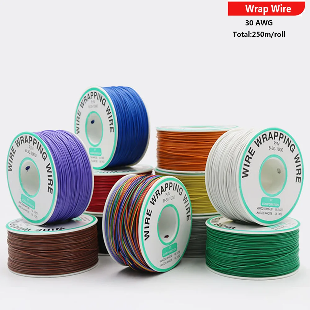 30AWG луженый медный провод, обмотка кабеля, катушка для электрической пайки, провод OK, 250 м для ЖК-монитора ноутбука, печатной платы