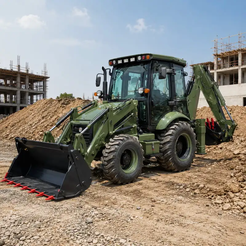 4x4 Drive Hydraulic System Tractor Loader Backhoe Customized Machine Strong Power Backhoe Excavator Loader for Road Trenching