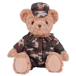 Piloce Bear Military Firefighter Traffic Uniform Teddy Bears Soft Stuffed Doll Plush Toy Girl Boy Birthday Christmas Gift 1pc