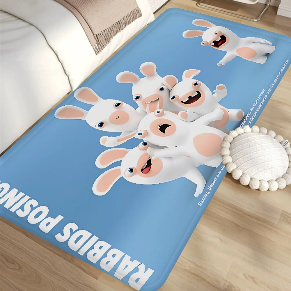 

Classic Cartoon Raving Rabbid Floor Mat Rectangle Anti-slip Home Soft Badmat Front Door Indoor Outdoor Mat Welcome Doormat