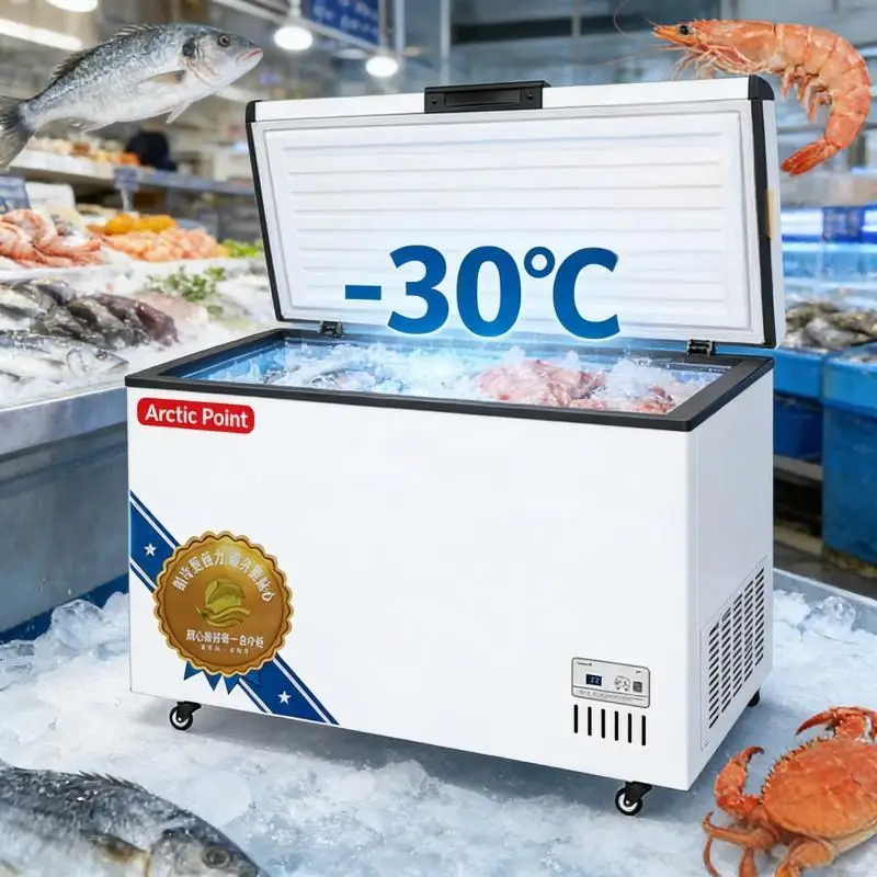 Mini Congelador Portátil 1000*650*840mm, -30°C ° Congelador Horizontal/Vertical de Doble Puerta, Apto para Uso Doméstico y en Supermercados