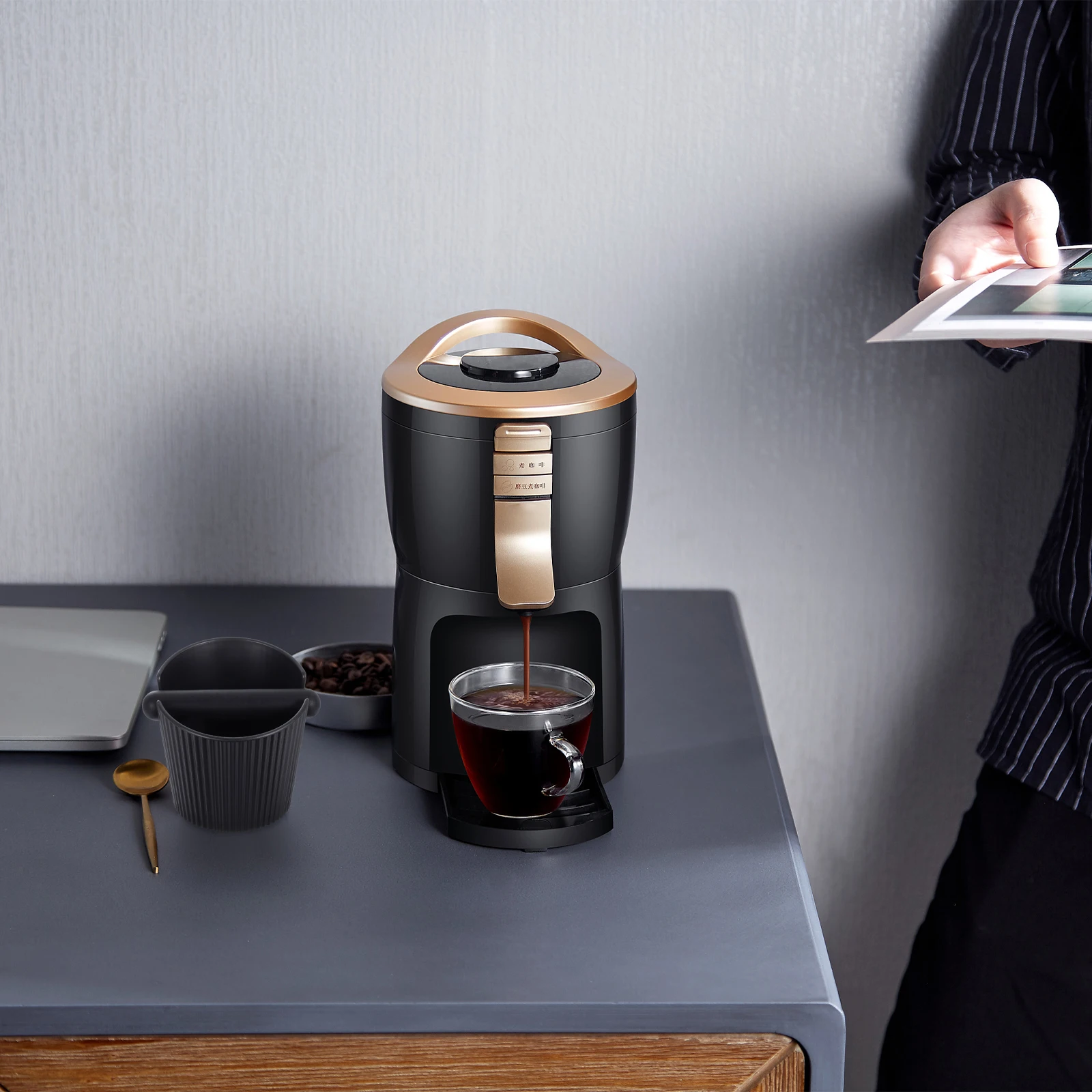 

Coffee Grounds Bucket Black Large Capacity Non Slip Coffee Shop Restaurant Home Kitchen Bar Use Maker Accessory