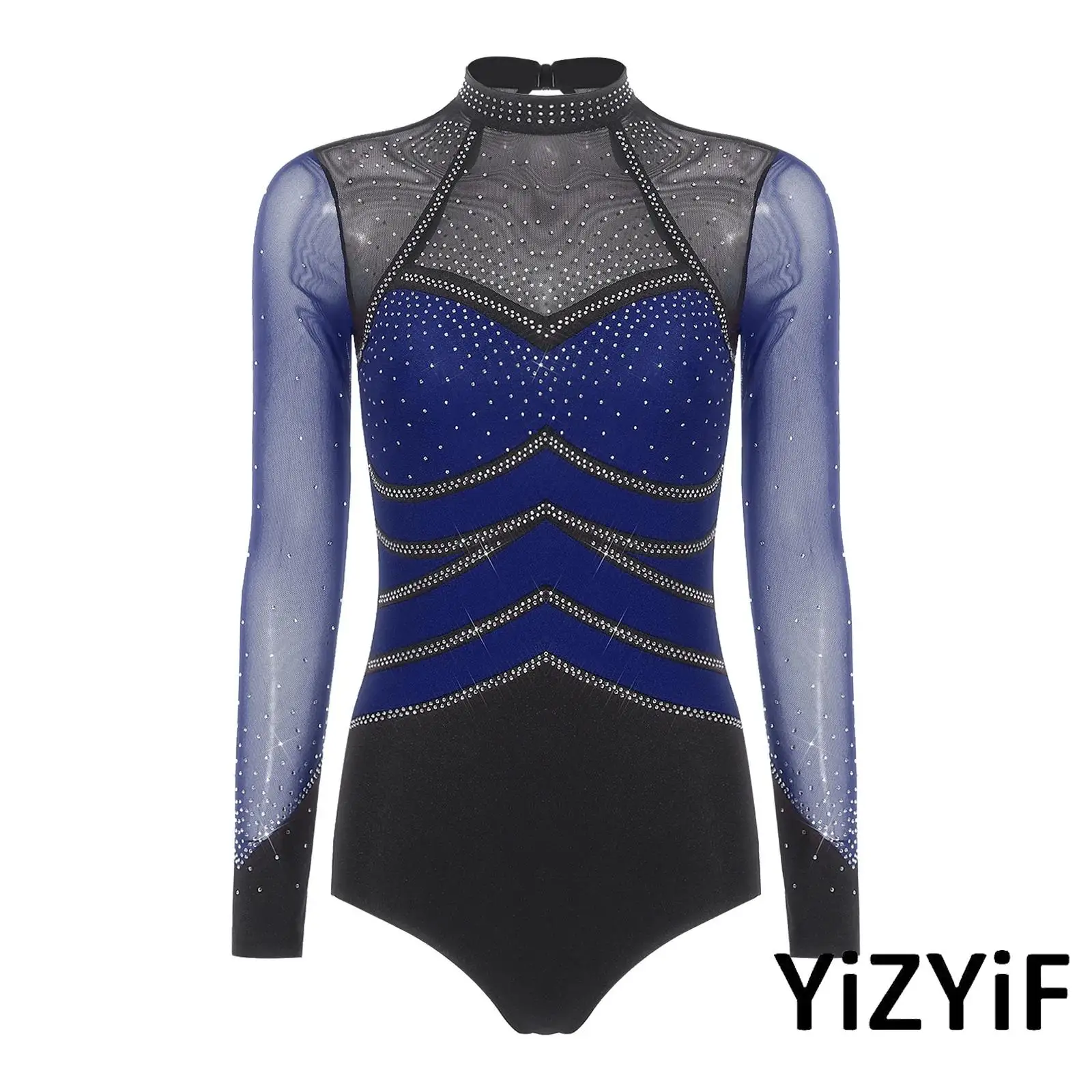 

Womens Professional Ballet Dance Jumpsuit Back Cutout Buttoned Crotch Bodysuit for Gymnastics Latin Jazz Dance Stage Performance